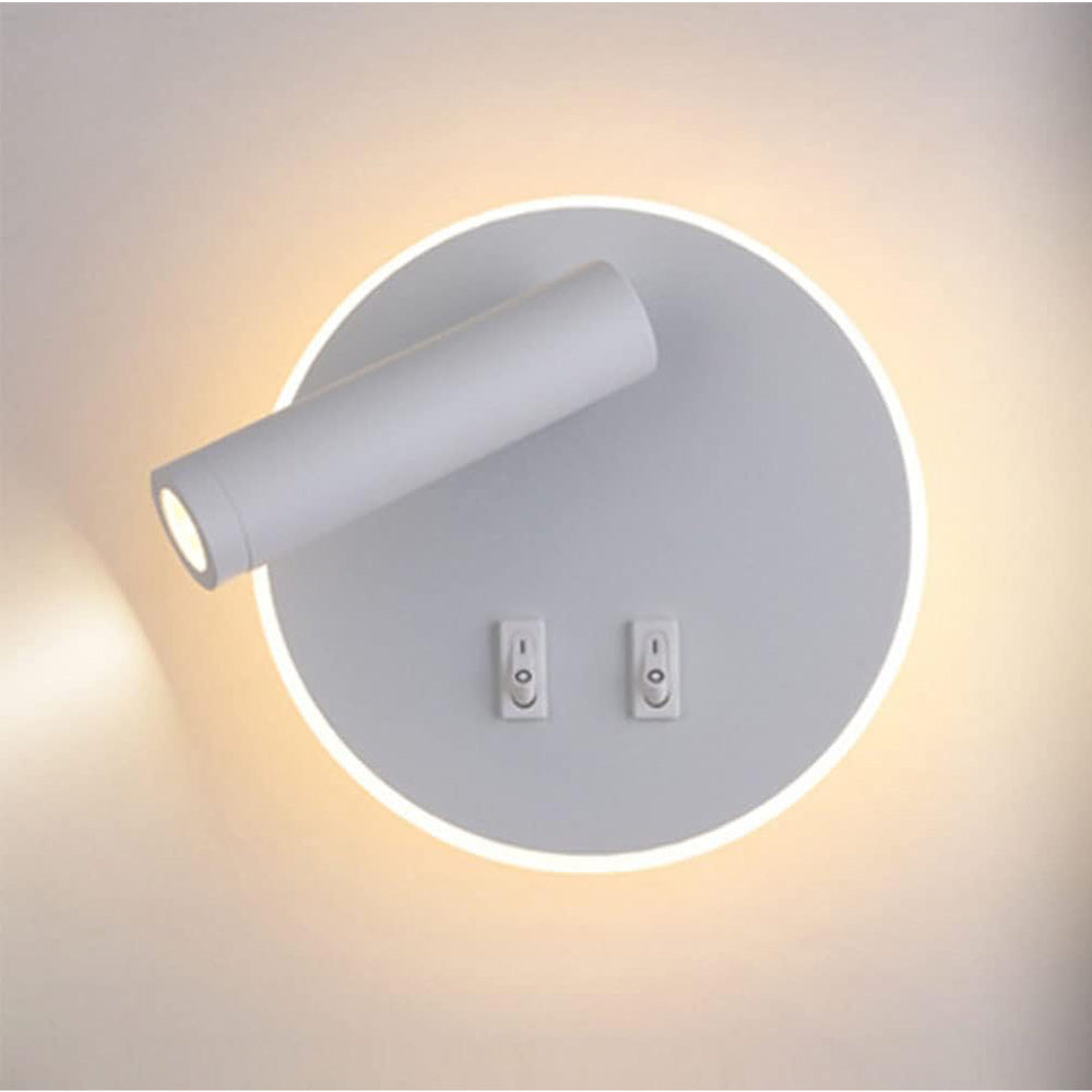 Applique orientabile da parete comodino doppia fonte luminosa 8 watt lampada da letto moderna luce calda 3000k