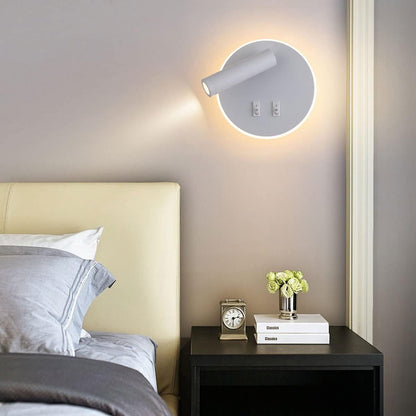 Applique orientabile da parete comodino doppia fonte luminosa 8 watt lampada da letto moderna luce calda 3000k