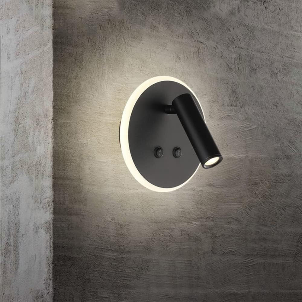 Applique orientabile da parete comodino doppia fonte luminosa 8 watt lampada da letto moderna luce calda 3000k