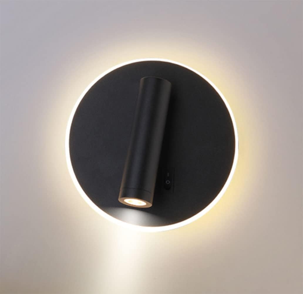 Applique orientabile da parete comodino doppia fonte luminosa 8 watt lampada da letto moderna luce calda 3000k