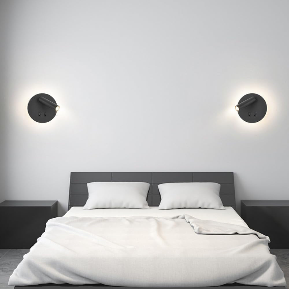 Applique orientabile da parete comodino doppia fonte luminosa 8 watt lampada da letto moderna luce calda 3000k
