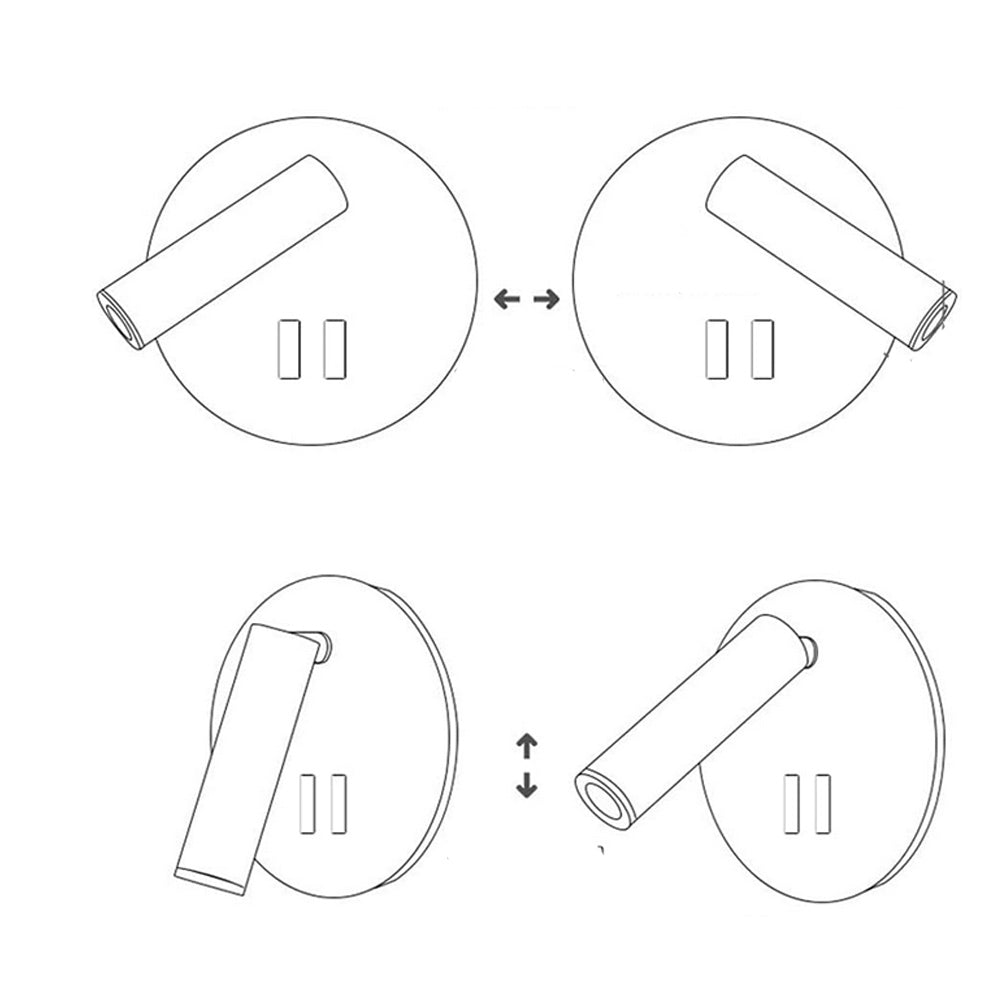 Applique orientabile da parete comodino doppia fonte luminosa 8 watt lampada da letto moderna luce calda 3000k