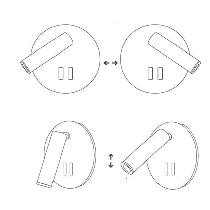 Applique orientabile da parete comodino doppia fonte luminosa 8 watt lampada da letto moderna luce calda 3000k