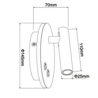 Applique orientabile a parete doppia fonte luminosa 8 watt luce calda