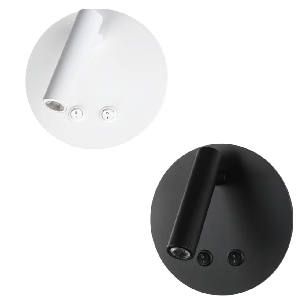 Applique orientabile da parete comodino doppia fonte luminosa 8 watt lampada da letto moderna luce calda 3000k
