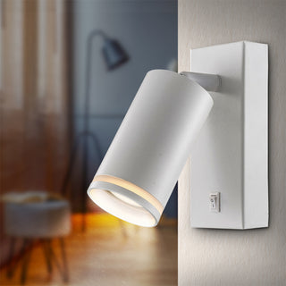Applique da muro orientabile con interruttore ON/OFF attacco GU10