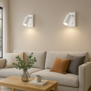 Applique da muro orientabile con interruttore ON/OFF attacco GU10