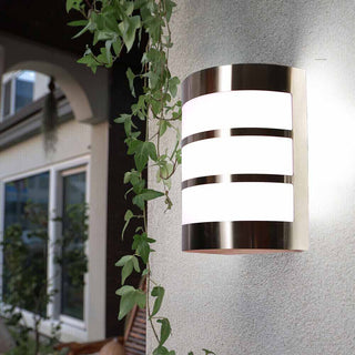 Applique da esterno in acciaio a fasce E27 per balcone terrazzo IP44