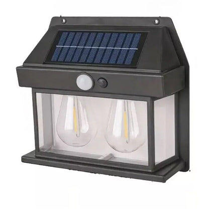applique con pannello solare 10 watt lampada da parete con sensore crepuscolare e di movimento per esterno 3 modalità di luce IP65 luce calda