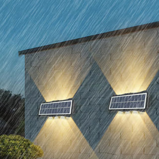 Applique doppia emissione pannello solare 8 e 12 led 2 colori di luce