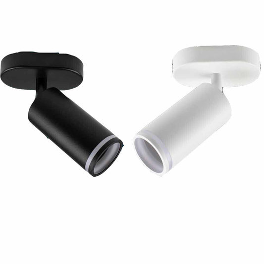 Applique plafoniera orientabile da soffitto o parete 1 diffusore lampada attacco GU10 per bagno soggiorno bianco o nero