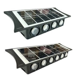 Applique doppia emissione pannello solare 8 e 12 led 2 colori di luce