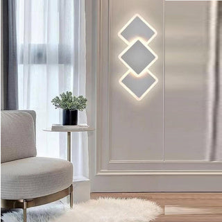 Applique led 3 rombi 14 watt lampada da parete 3 colorazione di luce