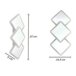 Applique led 3 rombi 14 watt lampada da parete 3 colorazione di luce