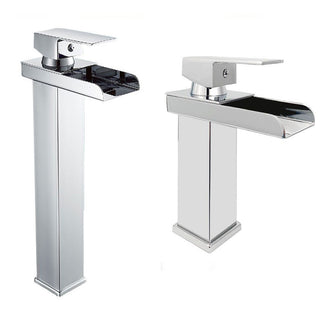 Miscelatore lavabo bagno silver canna alta o bassa modello Cascata