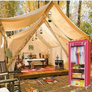 Guardaroba in tessuto per campeggio con zip e scaffali 175X70x45 cm