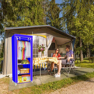 Guardaroba in tessuto per campeggio con zip e scaffali 175X70x45 cm