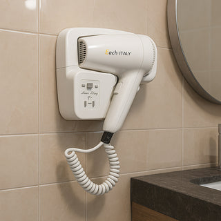 Asciugacapelli phon da parete 1200W 2 velocità ingresso spina europea