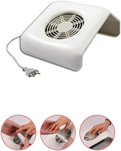 Aspiratore elettrico da tavolo per polveri della limatura unghie 1 ventola 7 pale con sacchetti nail art imbottito