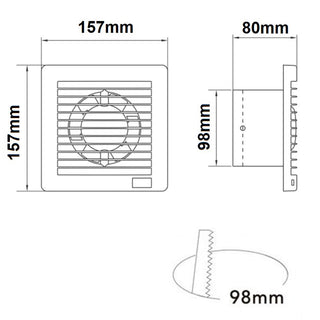 Aspiratore aria elicoidale 100 mm con griglia frontale 14 watt