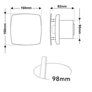 Aspiratore aria elicoidale 100 mm con cover frontale 14 watt