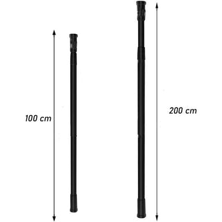 Bastone nero per tenda o appendiabiti per armadio da 110 a 200 cm