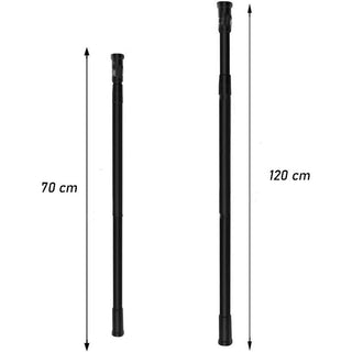 Bastone nero per tenda o appendiabiti per armadio da 70 a 120 cm