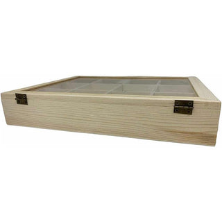 Bacheca in legno 12 posti con porta in vetro espositore x decoupage