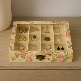 Bacheca in legno 16 posti con porta in vetro per pittura e decoupage