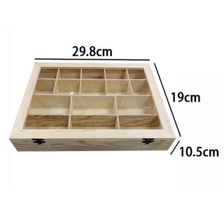Bacheca espositore in legno 16 posti con porta trasparente x decoupage
