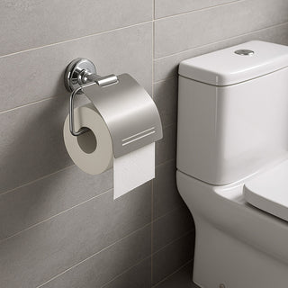 Set di 6 accessori da bagno moderno in acciaio cromato e vetro satinato