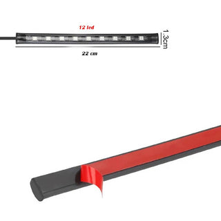 Strip LED auto 4 barre 12 LED RGB 12V cavo accendisigari telecomando