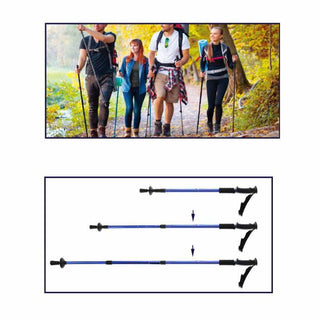 Coppia di bastoncini da trekking telescopico 63-135 cm vari colori