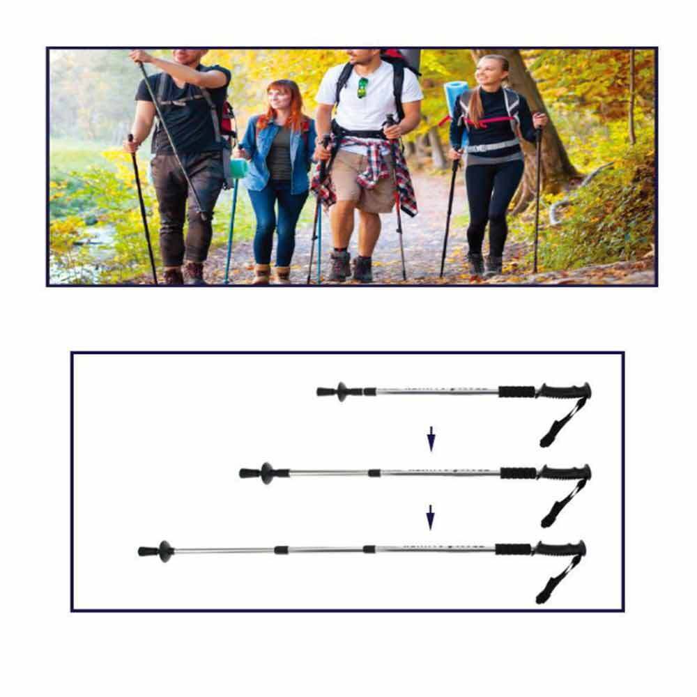 Coppia di bastoncini da trekking bastone telescopico in alluminio per camminata escursione nordik walking campeggio 63-135 cm vari colori