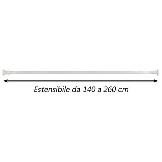 Bastone per tenda estensibile telescopica regolabile da 140 a 260 cm