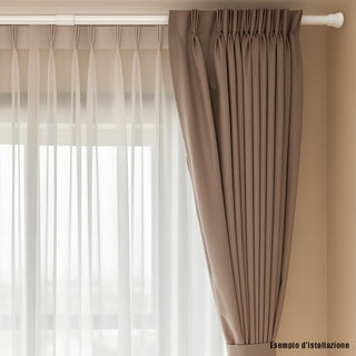 Bastone silver per tenda o appendiabiti regolabile da 110 a 200 cm