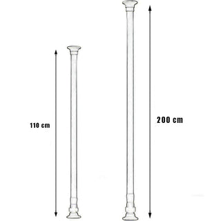 Bastone silver per tenda o appendiabiti regolabile da 110 a 200 cm