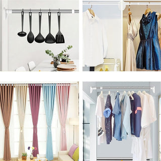 Bastone silver per tenda o appendiabiti regolabile da 160 a 300 cm