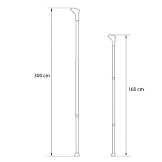 Bastone silver per tenda o appendiabiti regolabile da 160 a 300 cm