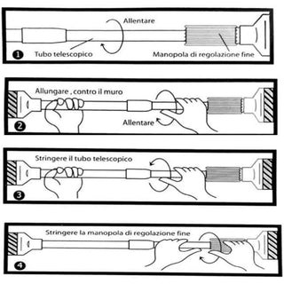 Bastone nero per tenda o appendiabiti per armadio da 110 a 200 cm