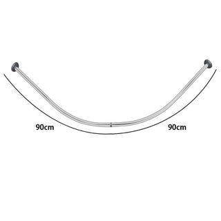 Bastone per tenda doccia curvo universale aste 90x90 cm argento