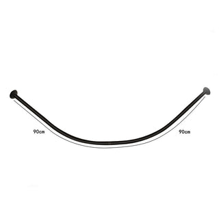 Bastone per tenda doccia universale curvo con aste 90x90 cm nero