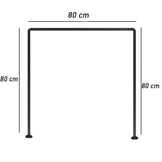 Bastone per tenda doccia universale a U angolare 80X80X80 cm nero