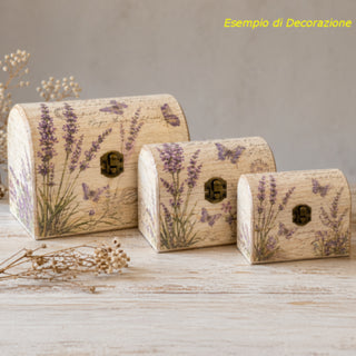 3 scatole in legno per decorazione baule per decoupage portaoggetti