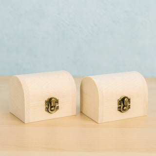 2 Scatole in legno baule portagioie decorativo per decoupage