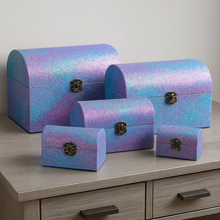 Set 5 bauli in legno per il decoupage matrioska portaoggetti