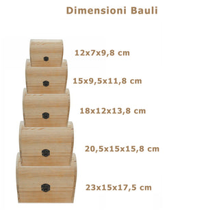 Set 5 bauli in legno per il decoupage matrioska portaoggetti