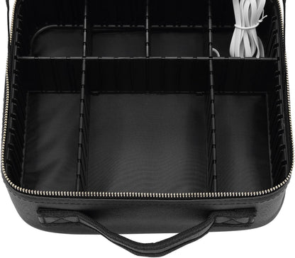 Beauty case con specchio a led dimmerabile a tre colorazione di luce borsa per trucco cosmetici porta pennelli