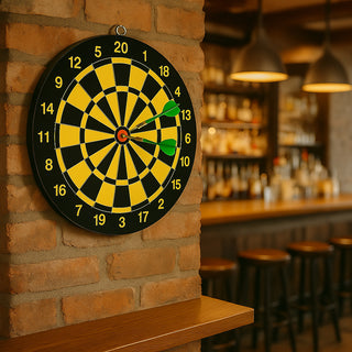 Bersaglio tiro a segno freccette 15 cm gioco doppio lato con gancio