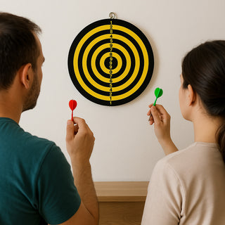 Bersaglio tiro a segno freccette 15 cm gioco doppio lato con gancio